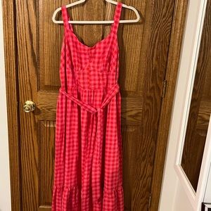 Lane Bryant Gingham Print Sundress with Belt size 14